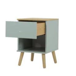 Tenzo Tables De Chevet Table De Chevet En Bois 1 Tiroir Vert D'eau -SURMATELAS Soldes table de chevet en bois 1 tiroir vert d eau 5