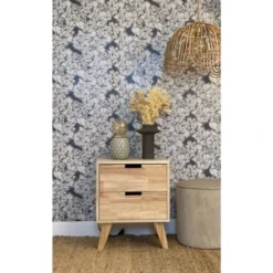 Wadiga Tables De Chevet Table De Chevet En Bois 2 Tiroirs H48cm -SURMATELAS Soldes table de chevet en bois 2 tiroirs h48cm 4