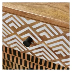 Rendez Vous Déco Tables De Chevet Table De Chevet En Bois, 3 Tiroirs à Motifs 13 Rendez Vous Déco Tables De Chevet Table De Chevet En Bois, 3 Tiroirs à Motifs -SURMATELAS Soldes table de chevet en bois 3 tiroirs a motifs 5