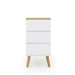 Tenzo Tables De Chevet Table De Chevet En Bois 3 Tiroirs Blanc -SURMATELAS Soldes table de chevet en bois 3 tiroirs blanc 4