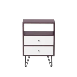 Beliani Tables De Chevet Table De Chevet En Bois Avec 2 Tiroirs -SURMATELAS Soldes table de chevet en bois avec 2 tiroirs 2