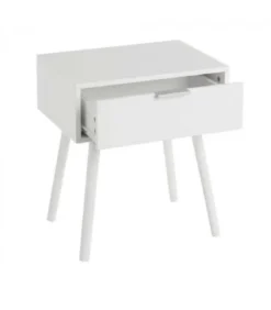 Wadiga Tables De Chevet Table De Chevet En Bois Blanc 1 Tiroir -SURMATELAS Soldes table de chevet en bois blanc 1 tiroir 1