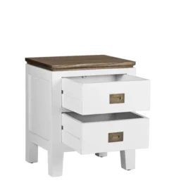 MOYCOR Tables De Chevet Table De Chevet En Bois Blanc L 45 Cm -SURMATELAS Soldes table de chevet en bois blanc l 45 cm 2