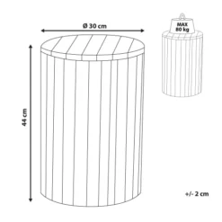 Beliani Tables De Chevet Table De Chevet En Bois Clair Et Blanc -SURMATELAS Soldes table de chevet en bois clair et blanc 4