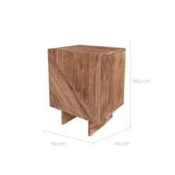 Rendez Vous Déco Tables De Chevet Table De Chevet En Bois D'acacia -SURMATELAS Soldes table de chevet en bois d acacia 2