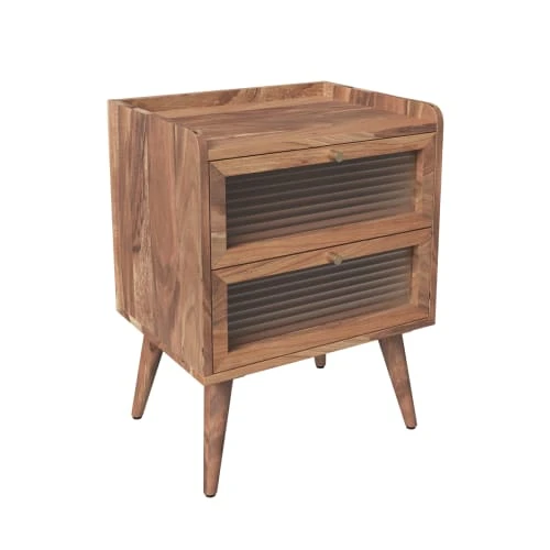 Rendez Vous Déco Tables De Chevet Table De Chevet En Bois D'acacia 2 Tiroirs 7 Rendez Vous Déco Tables De Chevet Table De Chevet En Bois D'acacia 2 Tiroirs – Image 5