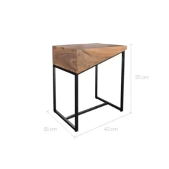 Rendez Vous Déco Tables De Chevet Table De Chevet En Bois D'acacia Et Métal -SURMATELAS Soldes table de chevet en bois d acacia et metal 2