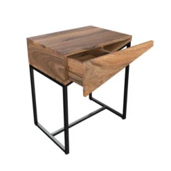 Rendez Vous Déco Tables De Chevet Table De Chevet En Bois D'acacia Et Métal -SURMATELAS Soldes table de chevet en bois d acacia et metal 5