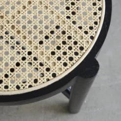 Bois Dessus Bois Dessous Tables De Chevet Table De Chevet En Bois D'acajou Et Cannage Noir -SURMATELAS Soldes table de chevet en bois d acajou et cannage noir 3