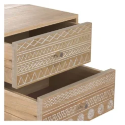 Rendez Vous Déco Tables De Chevet Table De Chevet En Bois De Manguier Gravé 2 Tiroirs -SURMATELAS Soldes table de chevet en bois de manguier grave 2 tiroirs 3