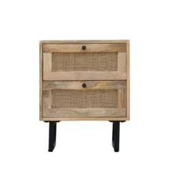 Drawer Tables De Chevet Table De Chevet En Bois Et Cannage Bois -SURMATELAS Soldes table de chevet en bois et cannage bois 2