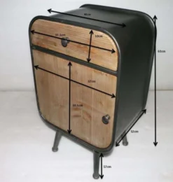 Hellin Tables De Chevet Table De Chevet En Bois Et Métal 1 Porte Et 1 Tiroir -SURMATELAS Soldes table de chevet en bois et metal 1 porte et 1 tiroir 2