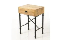Hellin Tables De Chevet Table De Chevet En Bois Et Métal 1 Tiroir -SURMATELAS Soldes table de chevet en bois et metal 1 tiroir 1