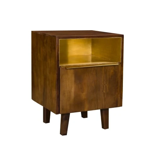 Rendez Vous Déco Tables De Chevet Table De Chevet En Bois Et Métal, 1 Tiroir Et 1 Porte 4 Rendez Vous Déco Tables De Chevet Table De Chevet En Bois Et Métal, 1 Tiroir Et 1 Porte – Image 2