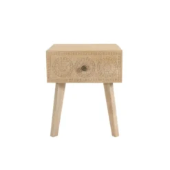 Rendez Vous Déco Tables De Chevet Table De Chevet En Bois Gravé 1 Tiroir