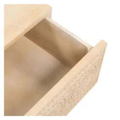 Rendez Vous Déco Tables De Chevet Table De Chevet En Bois Gravé 1 Tiroir -SURMATELAS Soldes table de chevet en bois grave 1 tiroir 4