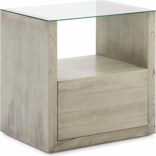 Thai Natura Tables De Chevet Table De Chevet En Bois Gris Clair Plateau En Verre 3 Thai Natura Tables De Chevet Table De Chevet En Bois Gris Clair Plateau En Verre