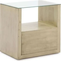 Thai Natura Tables De Chevet Table De Chevet En Bois Gris Clair Plateau En Verre 11 Thai Natura Tables De Chevet Table De Chevet En Bois Gris Clair Plateau En Verre -SURMATELAS Soldes table de chevet en bois naturel clair plateau en verre 3
