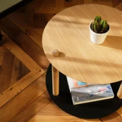 DIZY Design Tables De Chevet Good Is Beautiful Table De Chevet En Chêne Et Métal Noir -SURMATELAS Soldes table de chevet en chene et metal noir 3