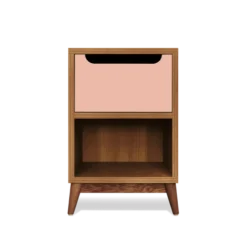 Kulile Tables De Chevet Table De Chevet En Chene Miel Rose Blush