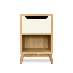 Kulile Tables De Chevet Table De Chevet En Chene Naturel Blanc Sable