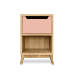 Kulile Tables De Chevet Table De Chevet En Chene Naturel Rose Blush