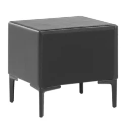 Beliani Tables De Chevet Table De Chevet En Cuir PU Noir 2 Tiroirs -SURMATELAS Soldes table de chevet en cuir pu noir 2 tiroirs 3