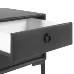Beliani Tables De Chevet Table De Chevet En Cuir PU Noir 2 Tiroirs -SURMATELAS Soldes table de chevet en cuir pu noir 2 tiroirs 4