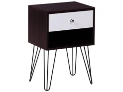 Beliani Tables De Chevet Table De Chevet En Effet Bois Avec Un Tiroir