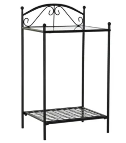 Wadiga Tables De Chevet Table De Chevet En Fer Forgé Noir Et Verre