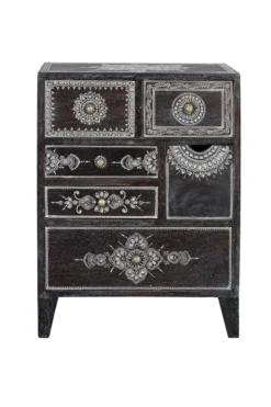 GINER Y COLOMER Tables De Chevet Table De Chevet En Manguier Noir Vieilli