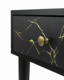 RNT By Really Nice Things Tables De Chevet Table De Chevet En MDF Avec Imprimé En Marbre Noir. -SURMATELAS Soldes table de chevet en mdf avec imprime en marbre noir 3