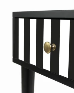 RNT By Really Nice Things Tables De Chevet Table De Chevet En MDF Imprimé à Franges Blanches Et Noires. 12 RNT By Really Nice Things Tables De Chevet Table De Chevet En MDF Imprimé à Franges Blanches Et Noires. -SURMATELAS Soldes table de chevet en mdf imprime a franges blanches et noires 6