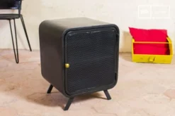 PIB Tables De Chevet Table De Chevet En Métal Noir -SURMATELAS Soldes table de chevet en metal noir 1