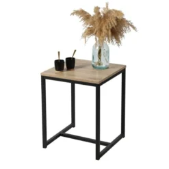 SURMATELAS Soldes -SURMATELAS Soldes table de chevet en metal noir et bois 1