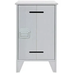 Woood Tables De Chevet Table De Chevet En Pin Fsc Gris Béton -SURMATELAS Soldes table de chevet en pin fsc gris beton 4