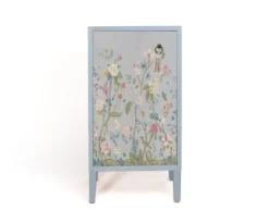 RNT By Really Nice Things Tables De Chevet Table De Chevet En Pin Massif Avec Imprimé Floral Bleu