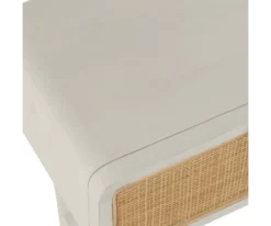 Meubles & Design Tables De Chevet Table De Chevet En Rotin Et Bois Blanc -SURMATELAS Soldes table de chevet en rotin et bois blanc 5