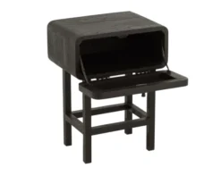 Meubles & Design Tables De Chevet Table De Chevet En Rotin Et Bois Noir -SURMATELAS Soldes table de chevet en rotin et bois noir 4