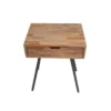 Wadiga Tables De Chevet Table De Chevet En Teck Et Métal Noir 1 Tiroir -SURMATELAS Soldes table de chevet en teck et metal noir 1 tiroir