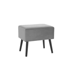 Beliani Tables De Chevet Table De Chevet En Velours Gris -SURMATELAS Soldes table de chevet en velours gris 4