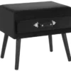 Beliani Tables De Chevet Table De Chevet En Velours Noir -SURMATELAS Soldes table de chevet en velours noir