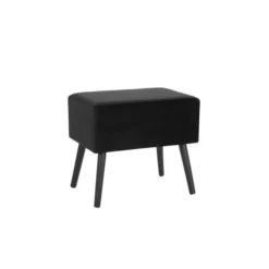 Beliani Tables De Chevet Table De Chevet En Velours Noir -SURMATELAS Soldes table de chevet en velours noir 4