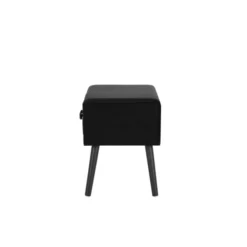 Beliani Tables De Chevet Table De Chevet En Velours Noir -SURMATELAS Soldes table de chevet en velours noir 5