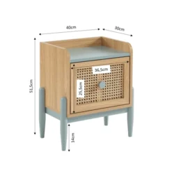 Baita Tables De Chevet Table De Chevet Enfant Bleu Et Cannage Rotin 1 Tiroir -SURMATELAS Soldes table de chevet enfant bleu et cannage rotin 1 tiroir 2