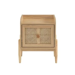 Baita Tables De Chevet Table De Chevet Enfant Cannage Rotin Et Effet Bois 1 Tiroir