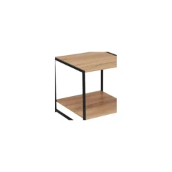 Wadiga Tables De Chevet Table De Chevet épurée En Bois MDF Et Métal Noir -SURMATELAS Soldes table de chevet epuree en bois mdf et metal noir 2