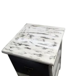 Mobili Rebecca Tables De Chevet Table De Chevet étroit à 2 Tiroirs En Bois Marron Et Blanc -SURMATELAS Soldes table de chevet etroit a 2 tiroirs en bois marron et blanc 4