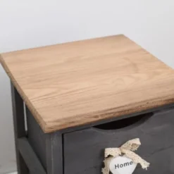 Mobili Rebecca Tables De Chevet Table De Chevet étroit Avec 2 Tiroirs En Bois Brun Et Gris -SURMATELAS Soldes table de chevet etroit avec 2 tiroirs en bois brun et gris 3