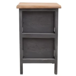 Mobili Rebecca Tables De Chevet Table De Chevet étroit Avec 2 Tiroirs En Bois Brun Et Gris -SURMATELAS Soldes table de chevet etroit avec 2 tiroirs en bois brun et gris 5